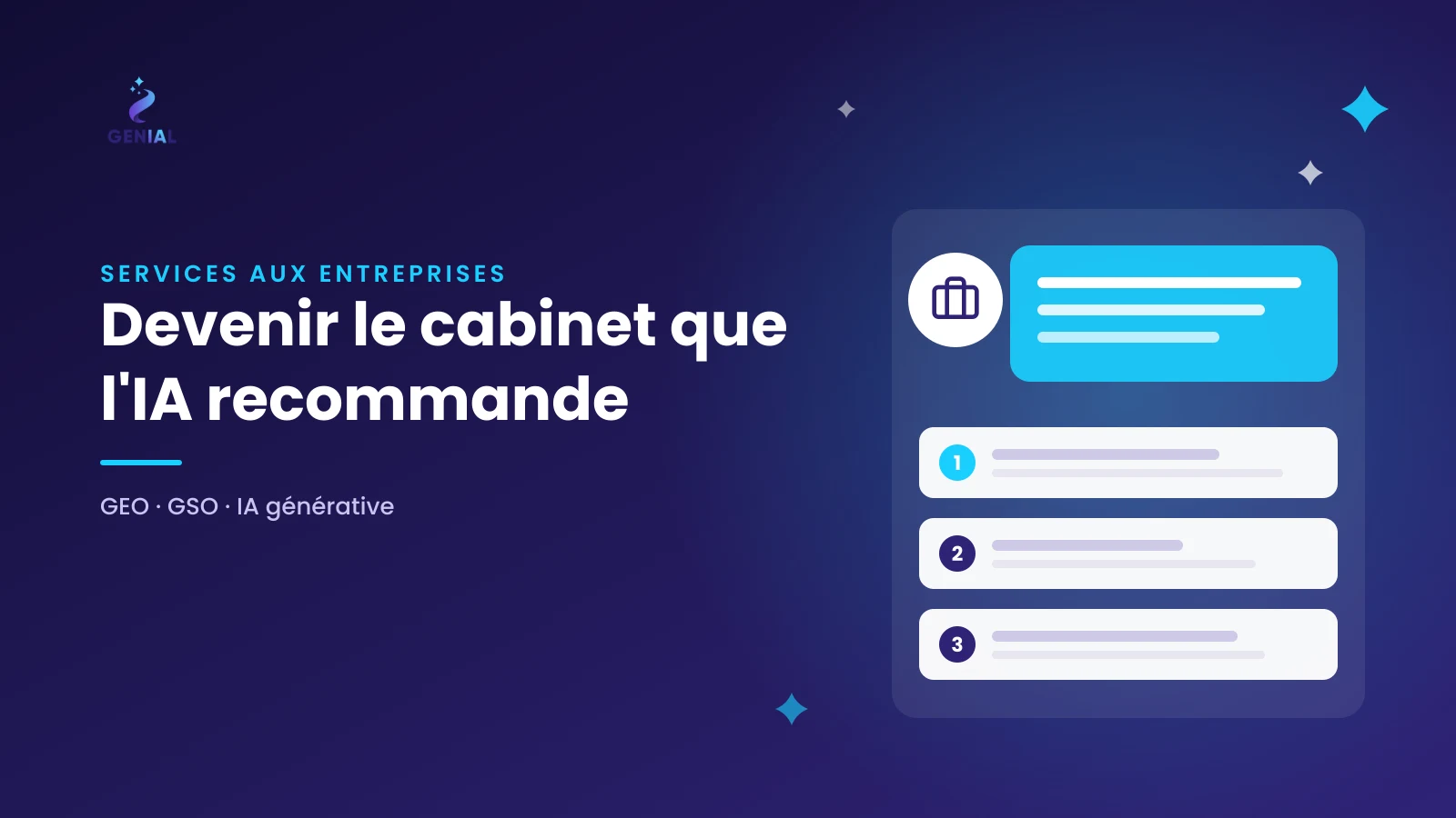 GEO et GSO pour les cabinets : être celui que l'IA recommande